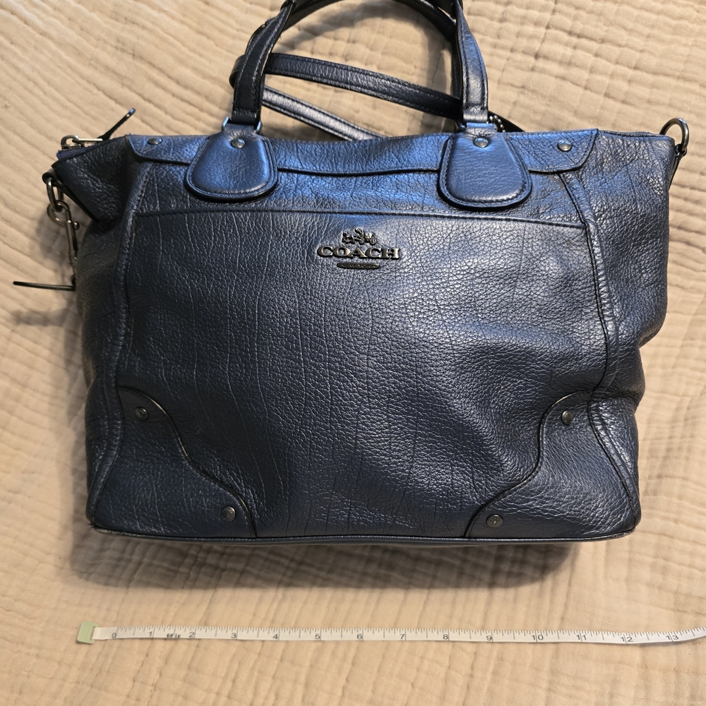 Coach Navy Blue Leather Satchel